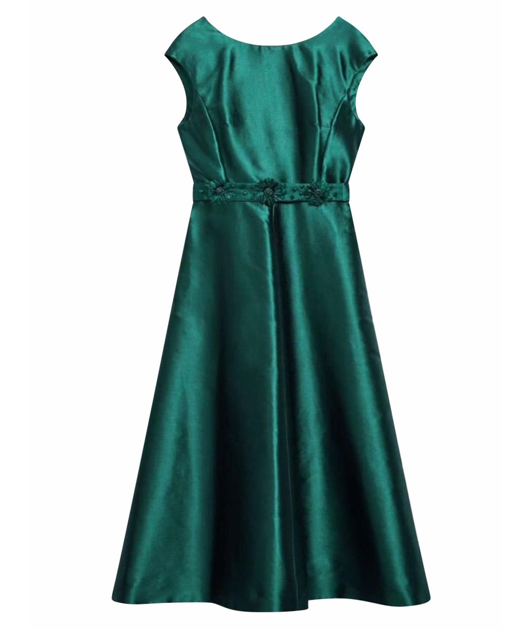 MAX MARA Зеленые хлопковое вечернее платье, фото 1