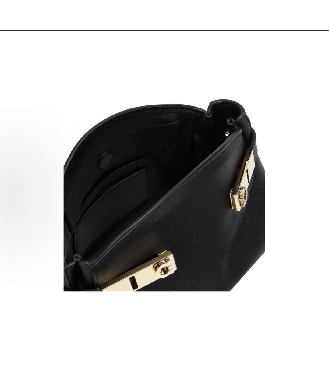 FERRAGAMO Черная кожаная сумка через плечо, фото 4