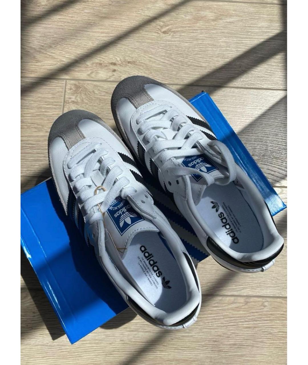 ADIDAS Белые кожаные кеды, фото 3