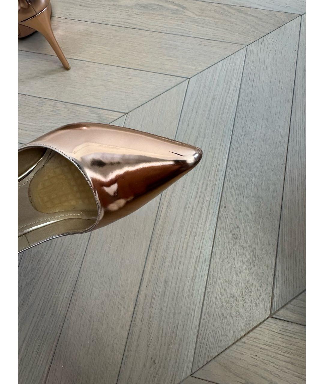 STUART WEITZMAN Золотые кожаные туфли, фото 6