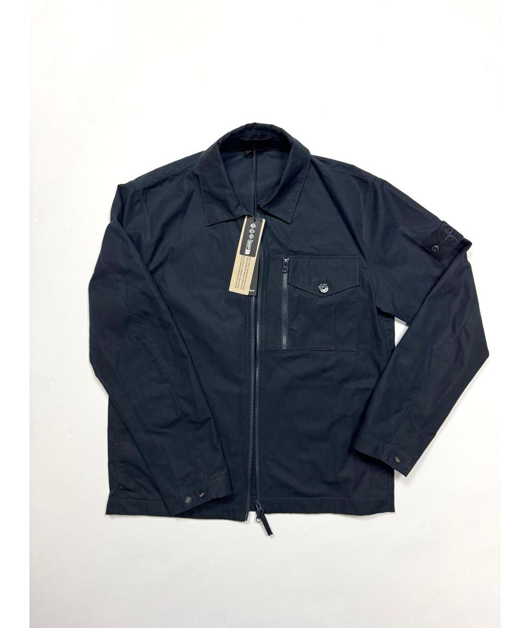 STONE ISLAND Темно-синяя хлопковая куртка, фото 5