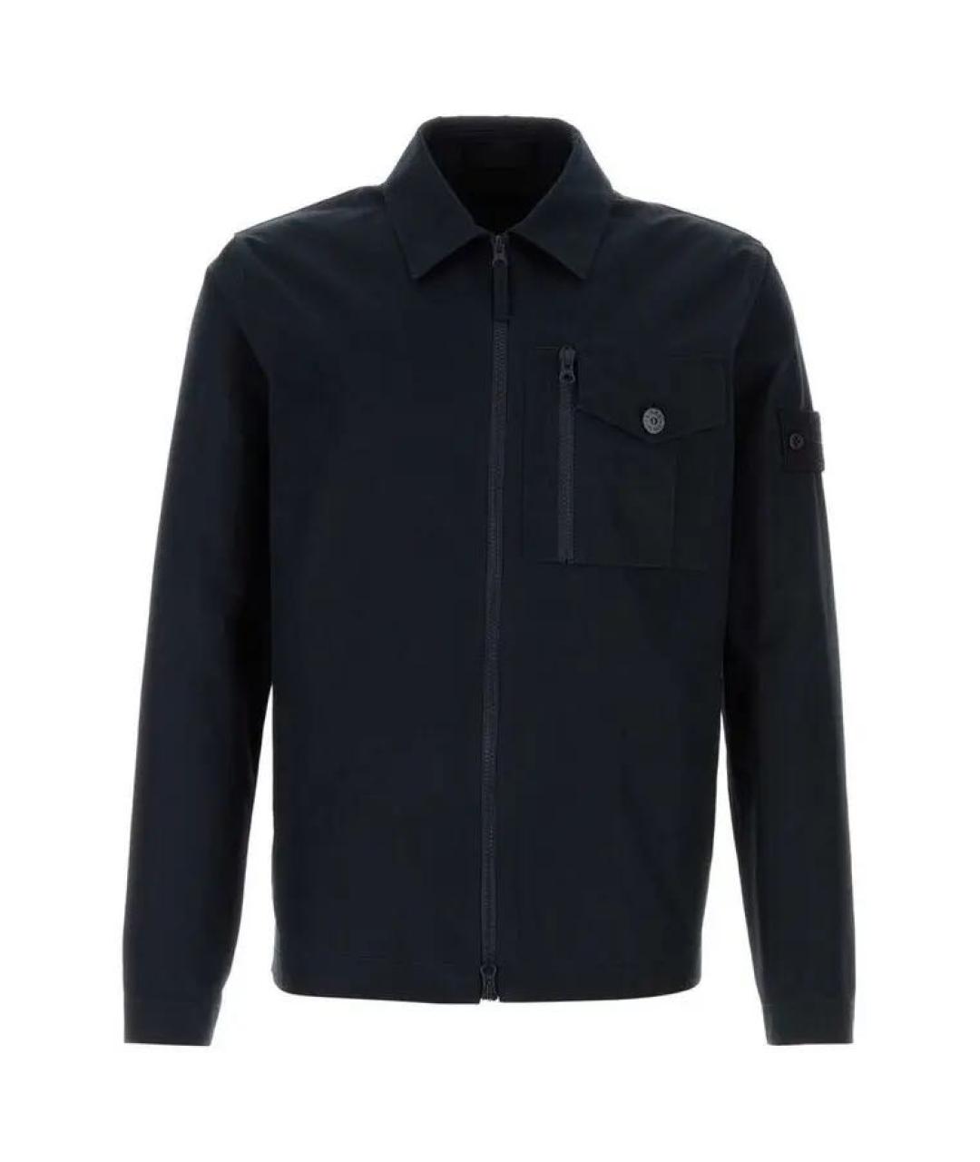 STONE ISLAND Темно-синяя хлопковая куртка, фото 1