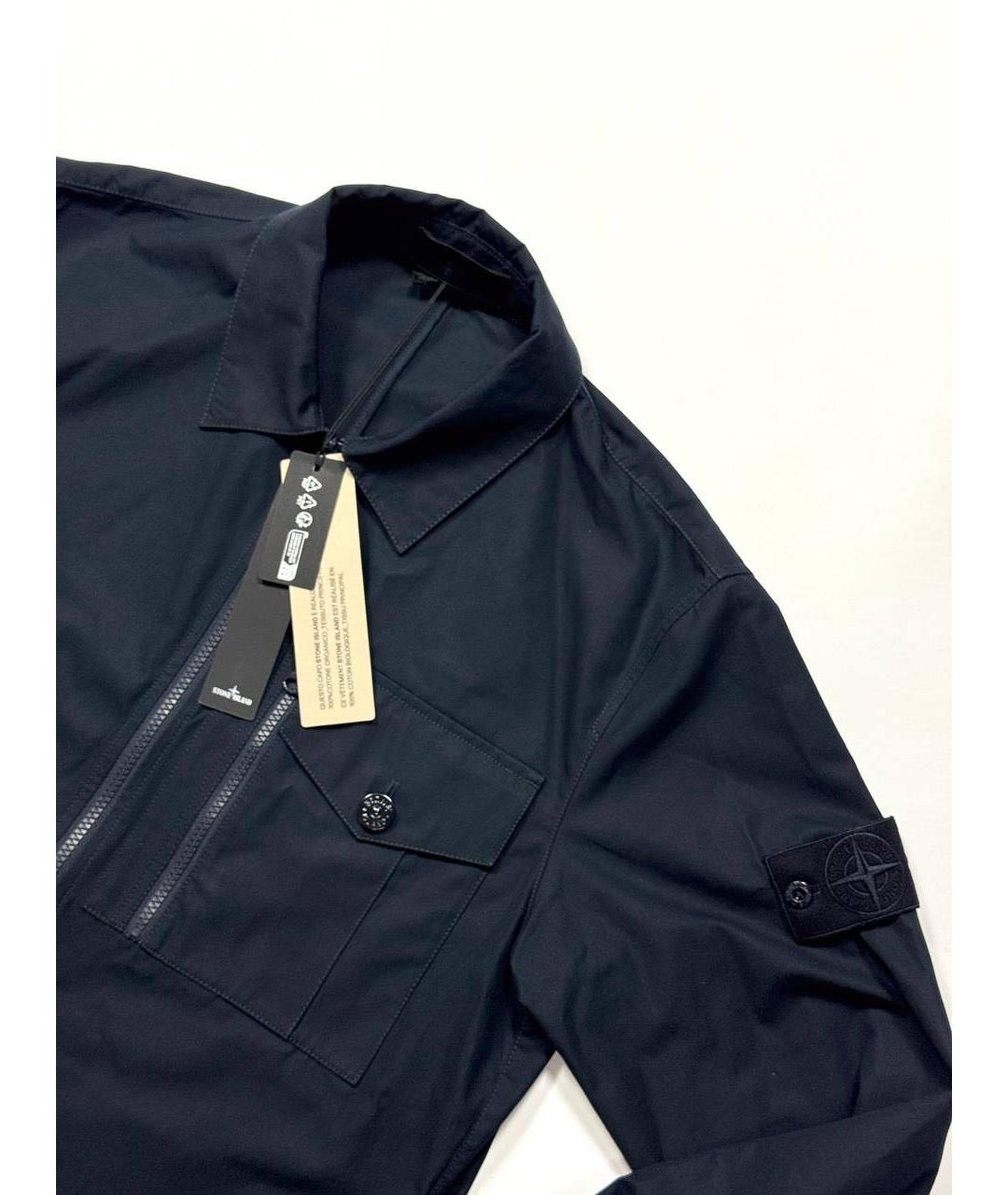 STONE ISLAND Темно-синяя хлопковая куртка, фото 3
