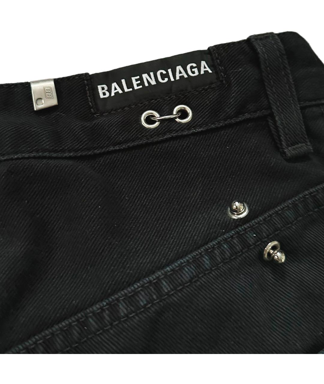 BALENCIAGA Черные хлопковые прямые джинсы, фото 4