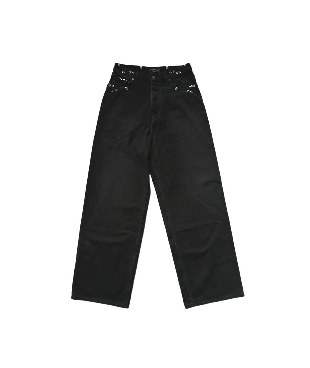 BALENCIAGA Черные хлопковые прямые джинсы, фото 1