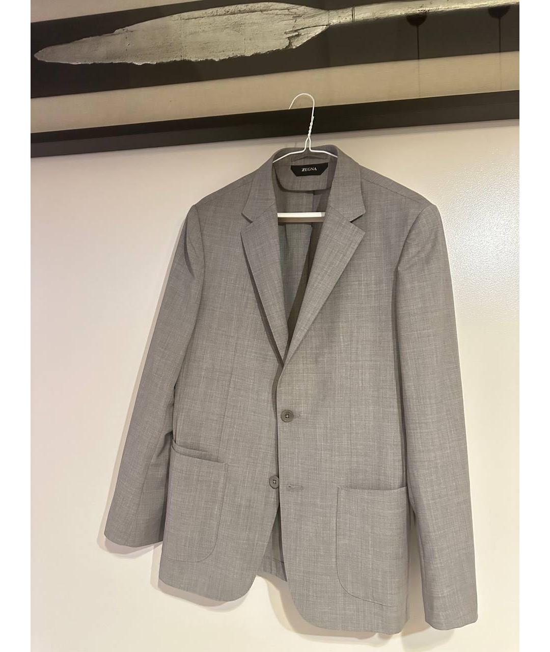 ERMENEGILDO ZEGNA Серые шерстяные классические брюки, фото 7