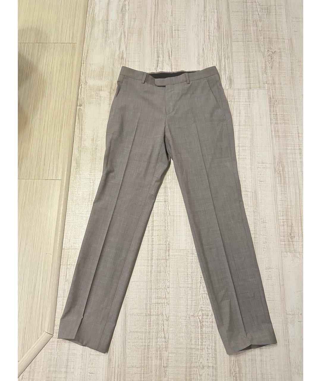 ERMENEGILDO ZEGNA Серые шерстяные классические брюки, фото 8