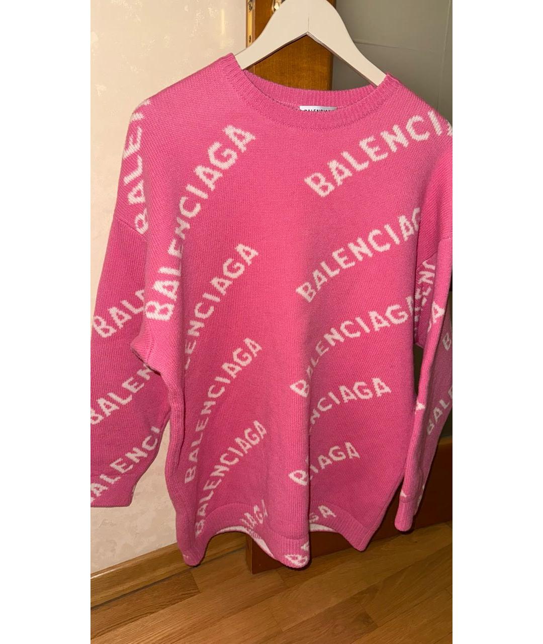 BALENCIAGA Розовый шерстяной джемпер / свитер, фото 5