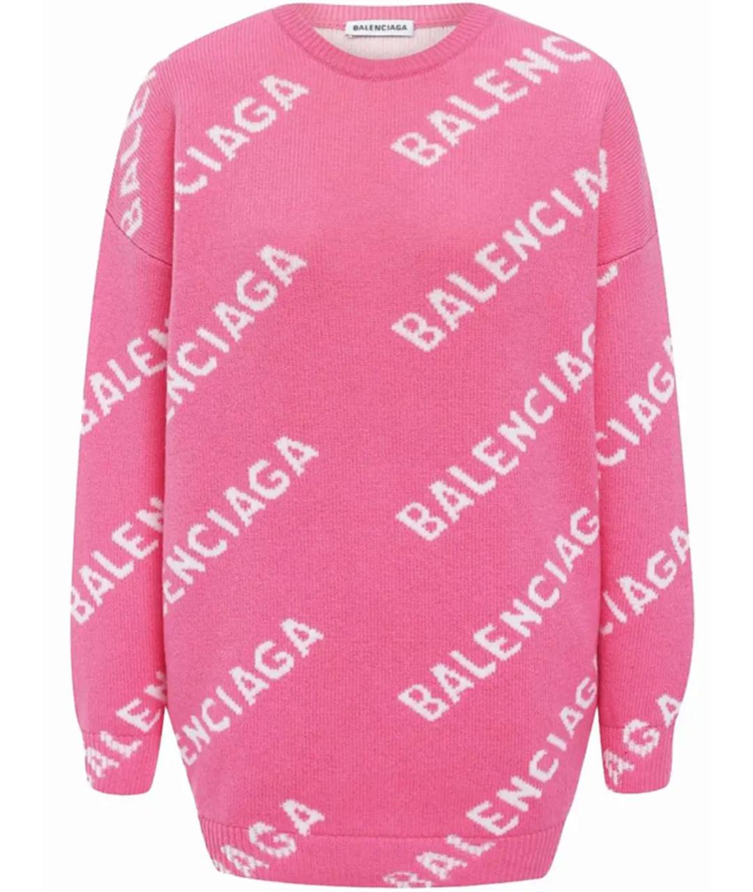 BALENCIAGA Розовый шерстяной джемпер / свитер, фото 1