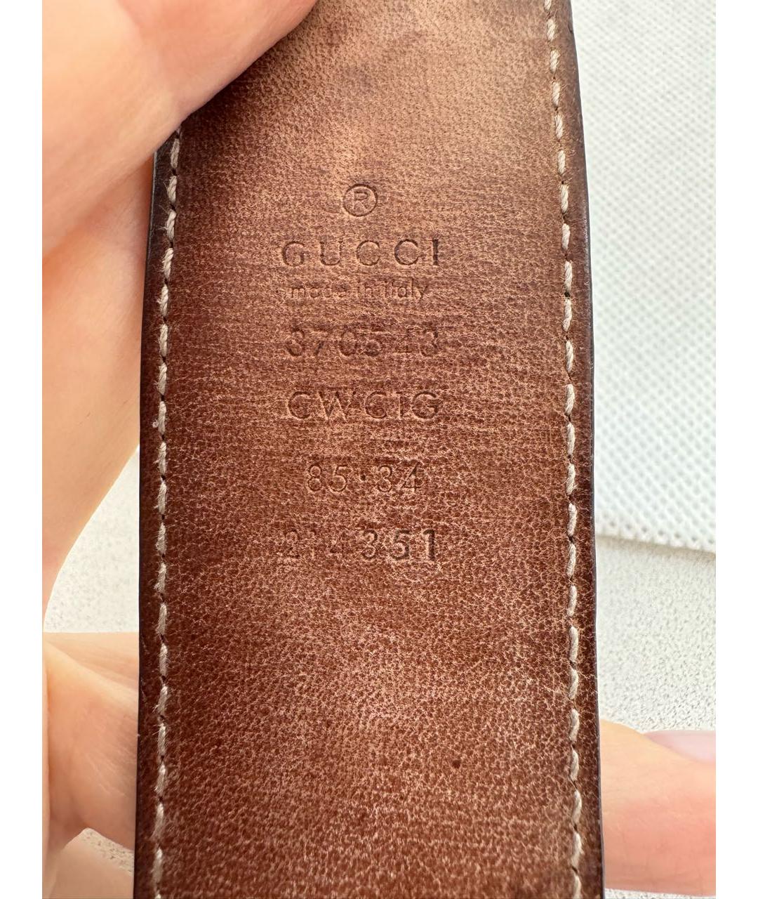 GUCCI Черный кожаный ремень, фото 4