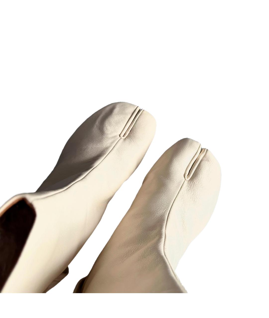 MAISON MARGIELA Бежевые кожаные ботильоны, фото 4