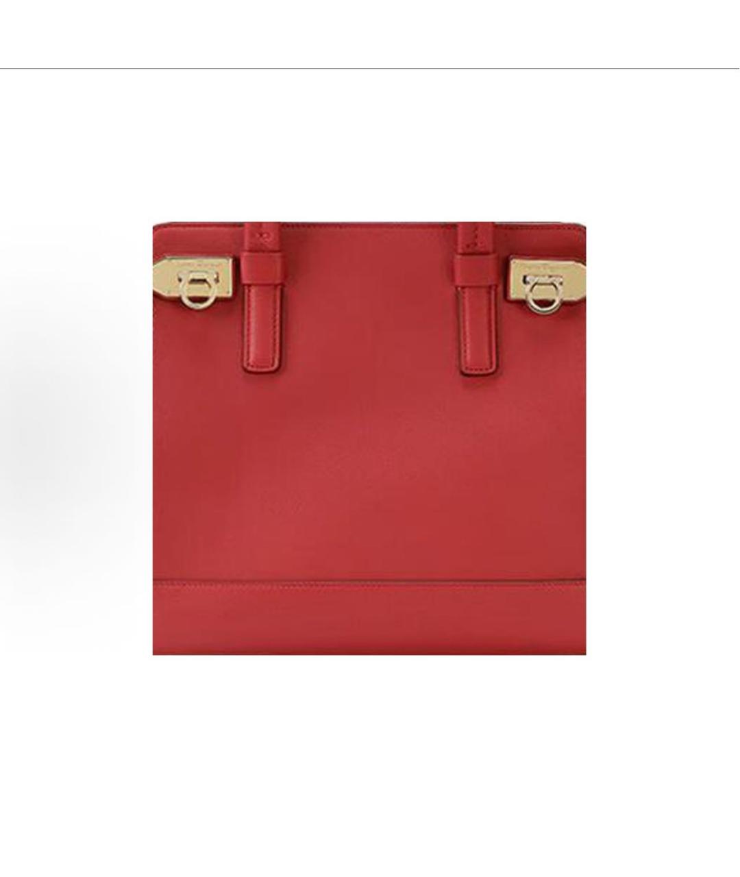FERRAGAMO Красная кожаная сумка тоут, фото 5
