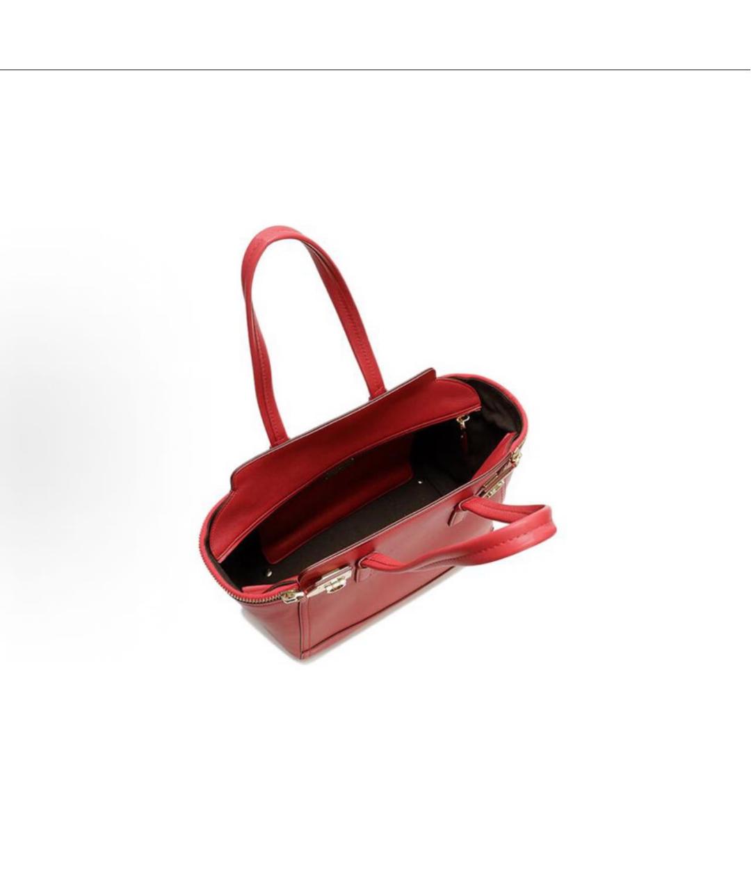 FERRAGAMO Красная кожаная сумка тоут, фото 4