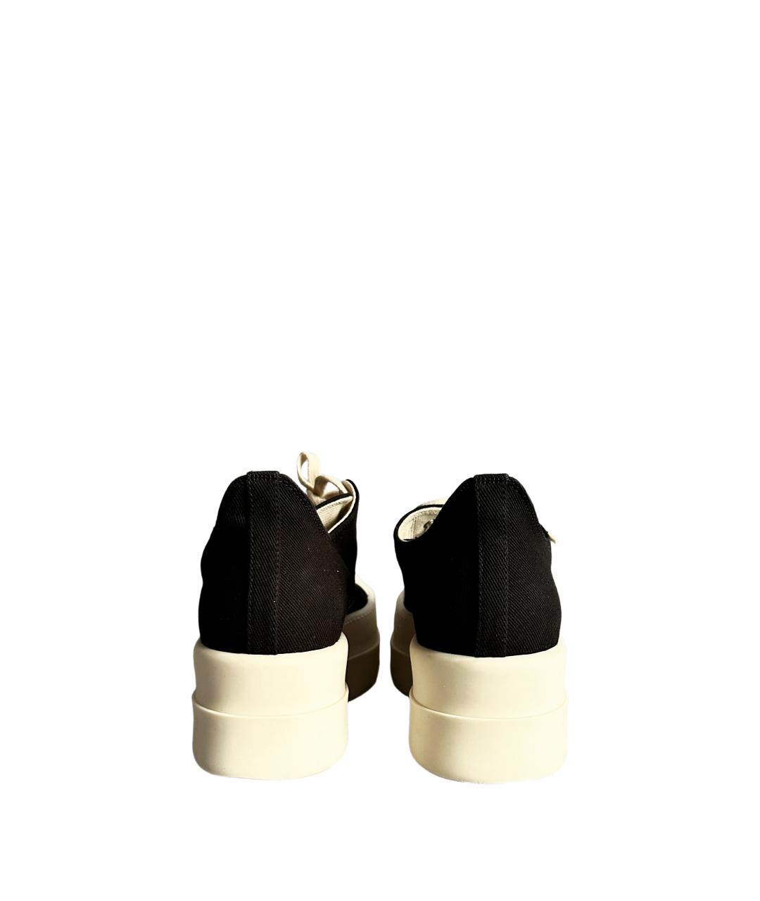 RICK OWENS DRKSHDW Черные текстильные низкие кроссовки / кеды, фото 5