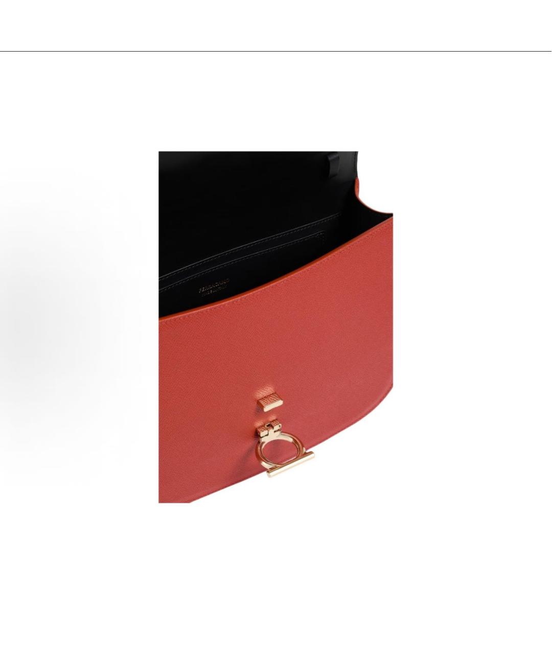 FERRAGAMO Красная кожаная сумка через плечо, фото 4