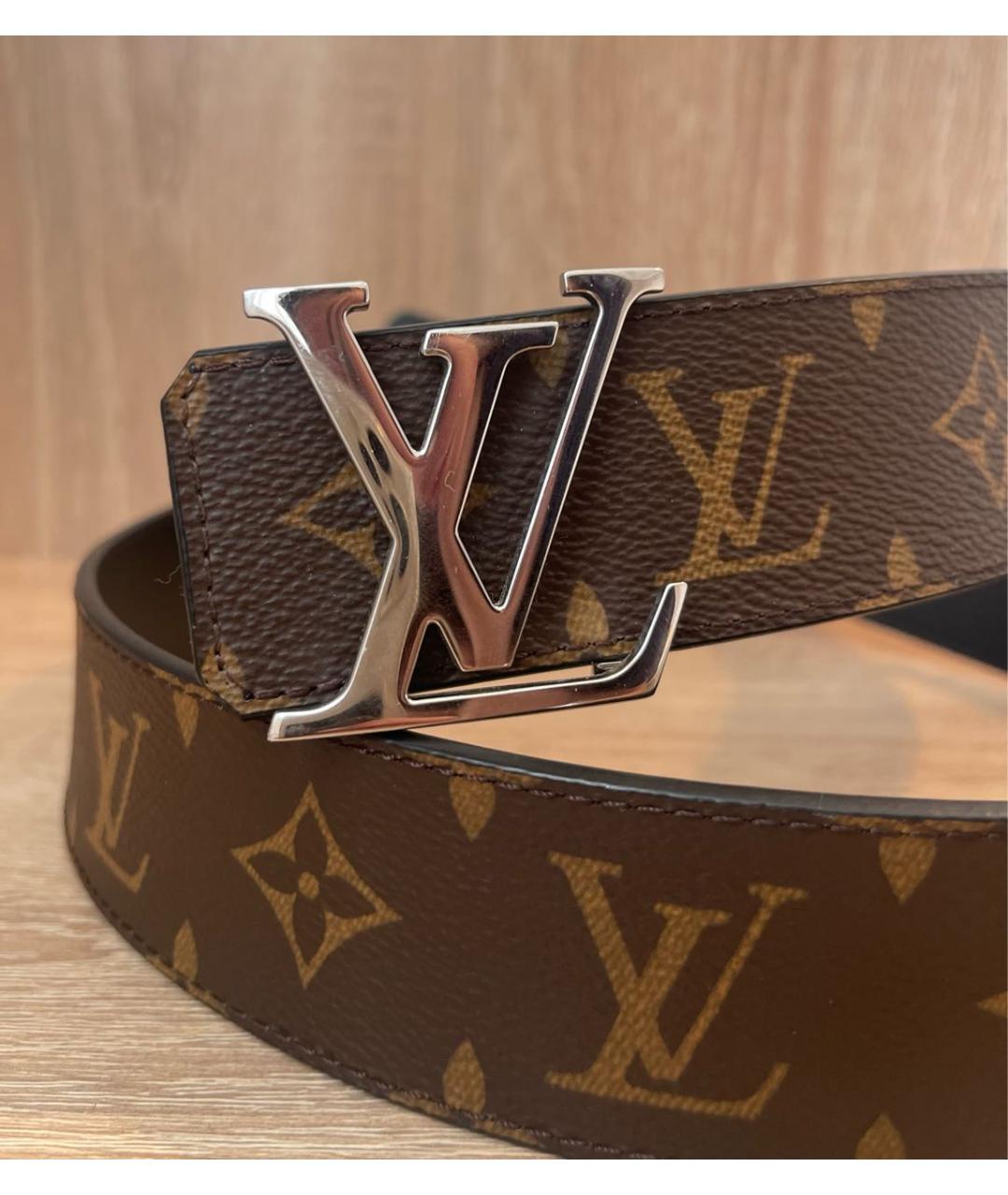 LOUIS VUITTON Коричневый кожаный ремень, фото 4