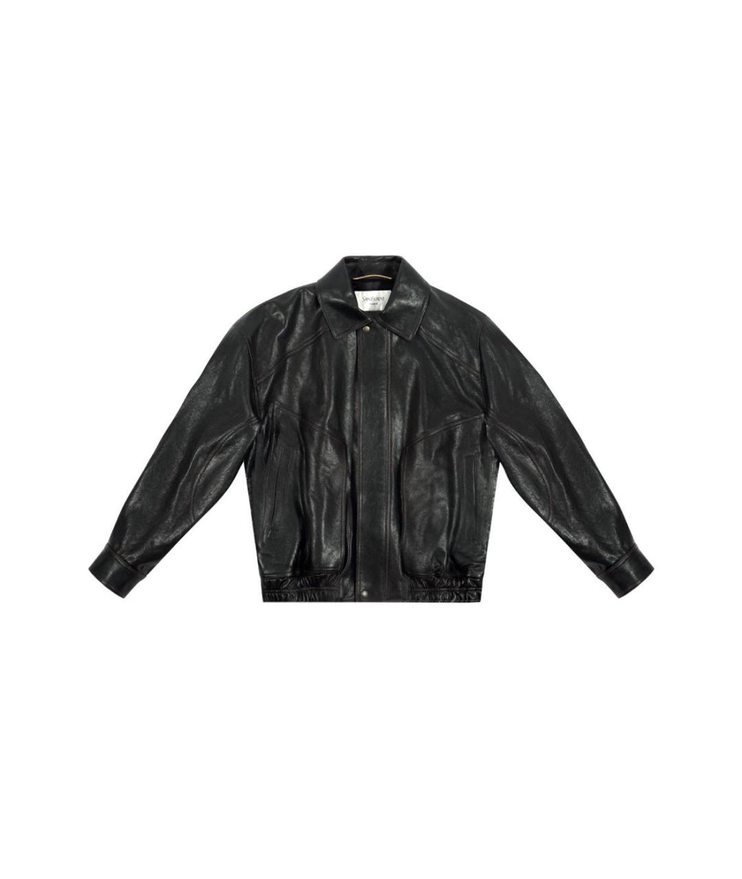 SAINT LAURENT Черная кожаная куртка, фото 1