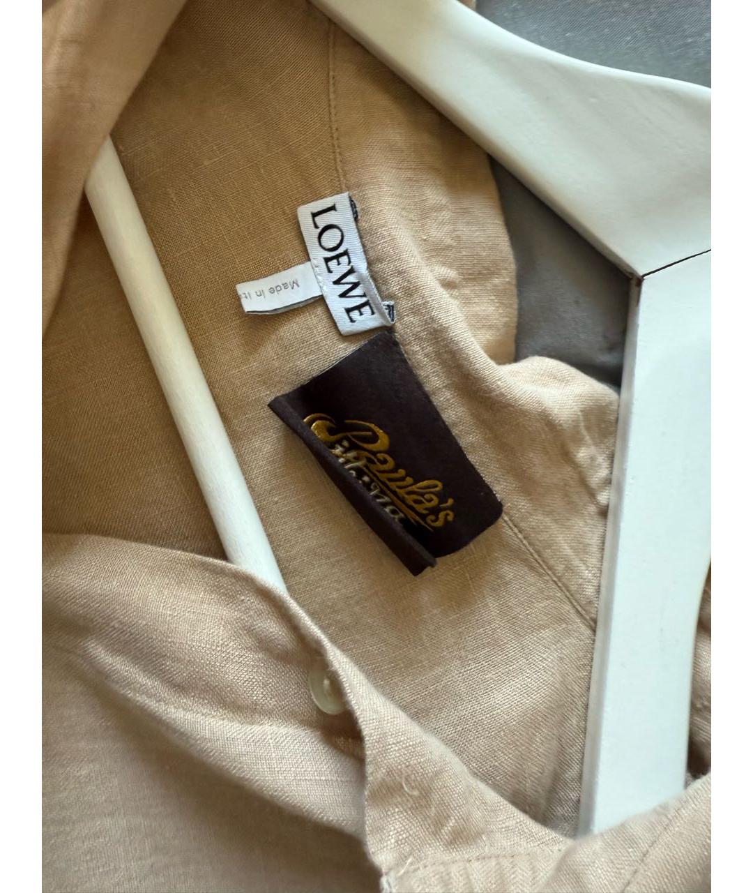 LOEWE Бежевая льняная рубашка, фото 3