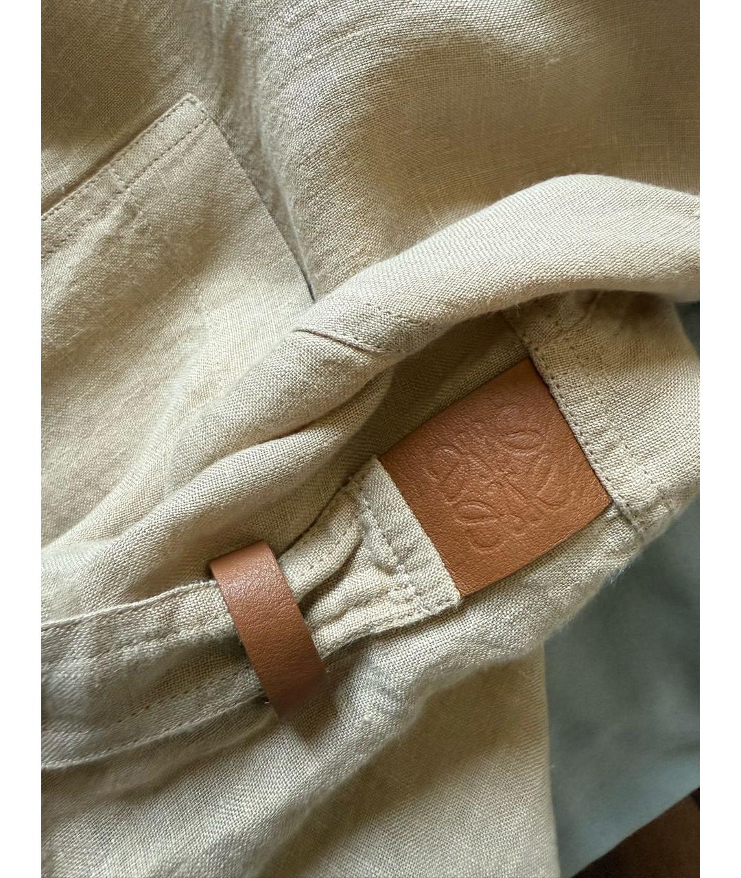 LOEWE Бежевая льняная рубашка, фото 4
