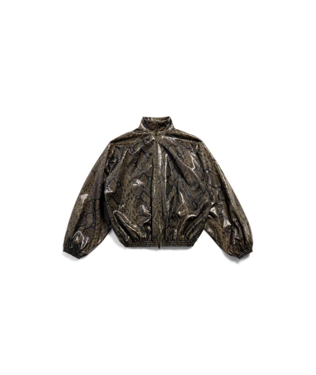 BALENCIAGA Зеленая кожаная куртка, фото 1