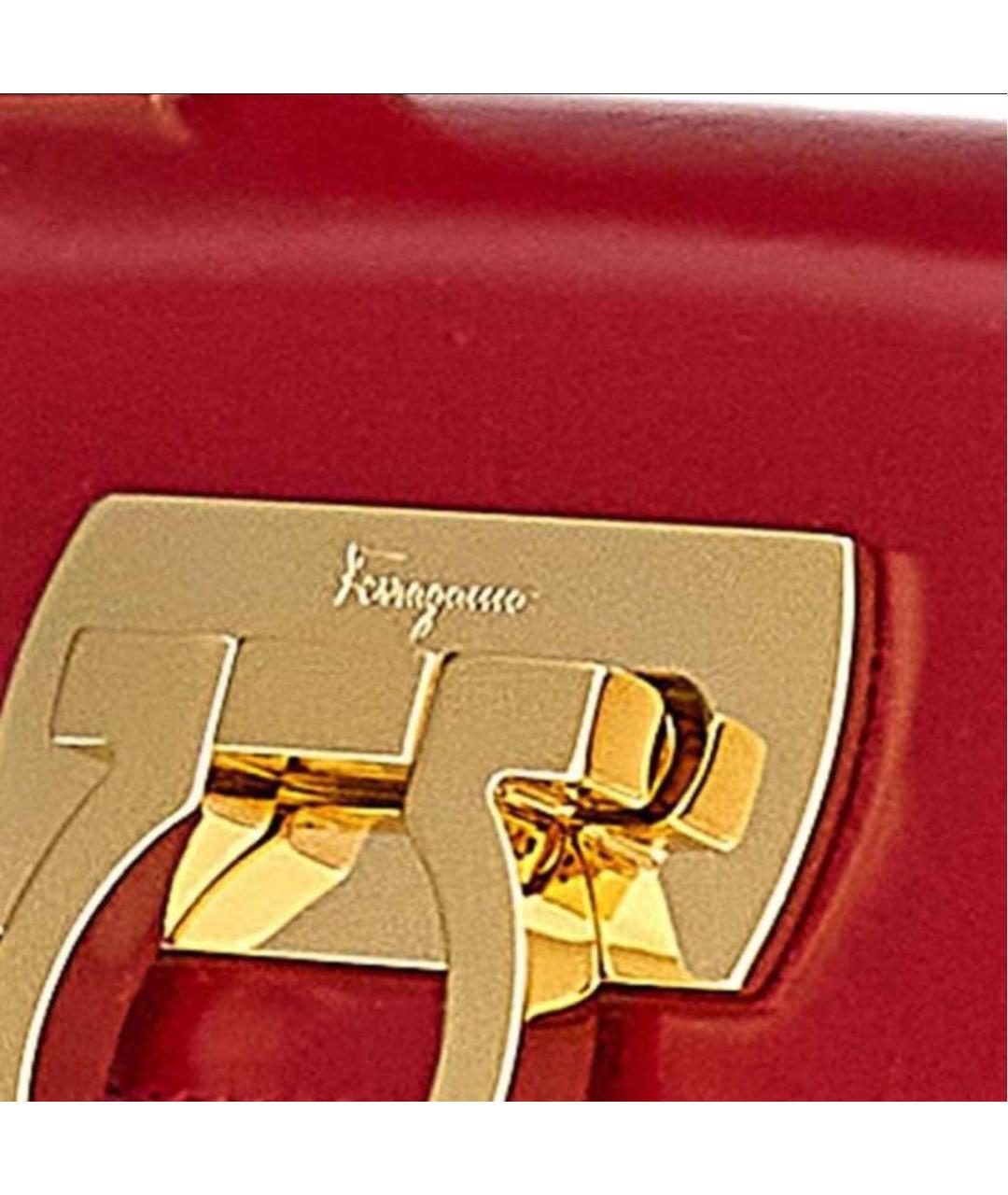 FERRAGAMO Красная кожаная сумка с короткими ручками, фото 5