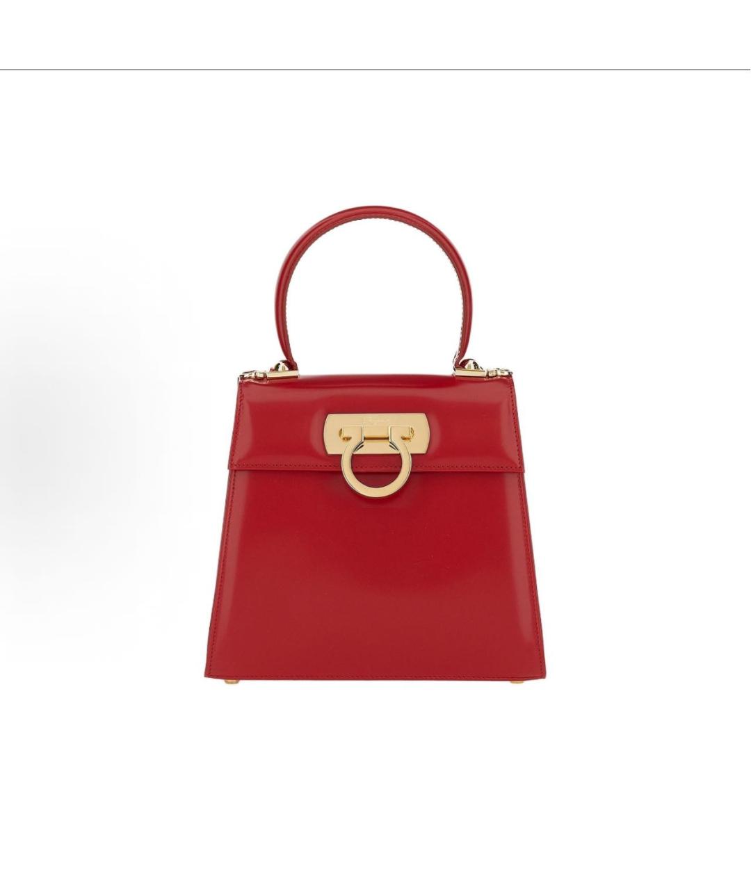 FERRAGAMO Красная кожаная сумка с короткими ручками, фото 6