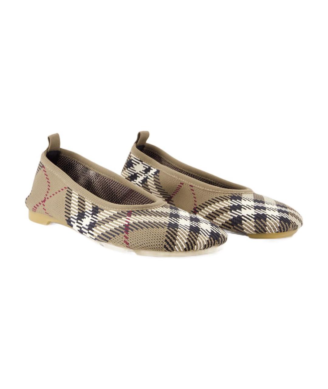 BURBERRY Бежевые синтетические балетки, фото 2