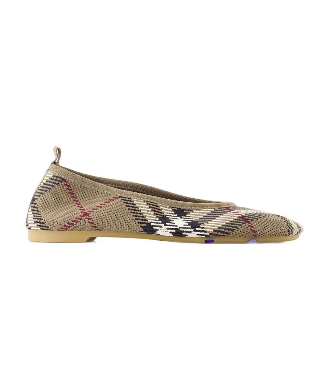 BURBERRY Бежевые синтетические балетки, фото 1