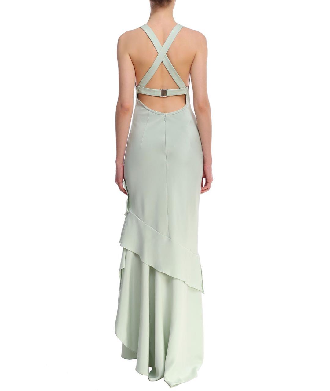 MAX MARA Голубое шелковое вечернее платье, фото 2