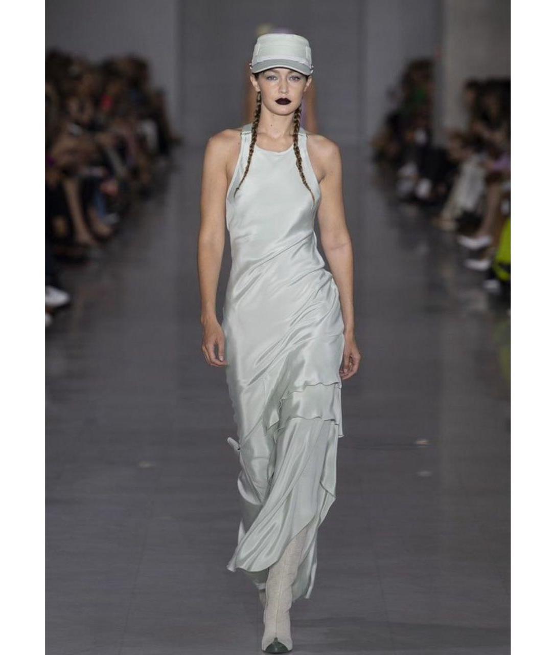 MAX MARA Голубое шелковое вечернее платье, фото 7