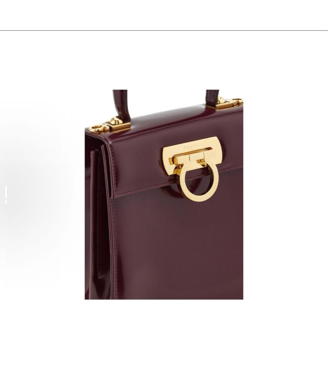 FERRAGAMO Коричневая кожаная сумка с короткими ручками, фото 5