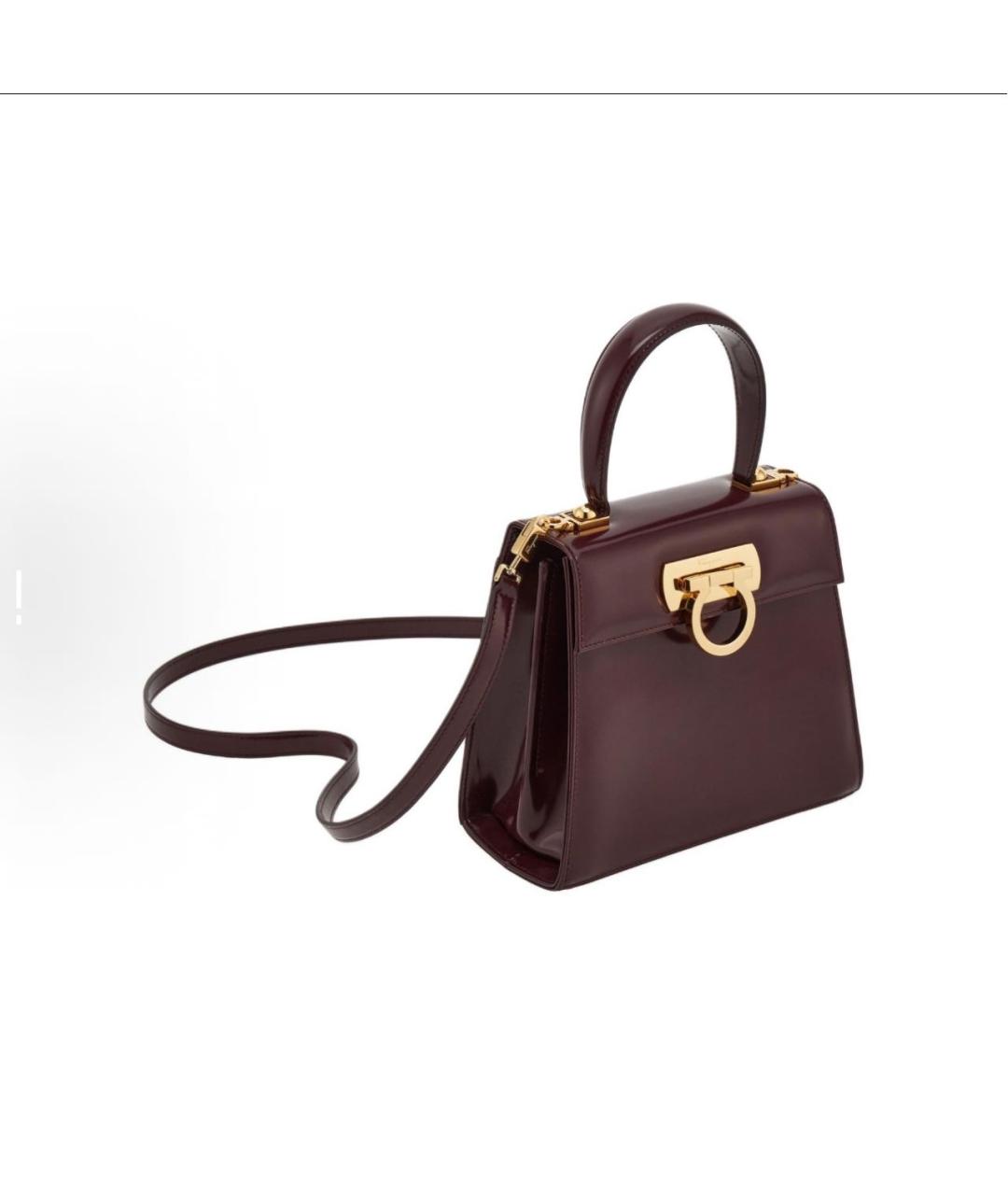 FERRAGAMO Коричневая кожаная сумка с короткими ручками, фото 2
