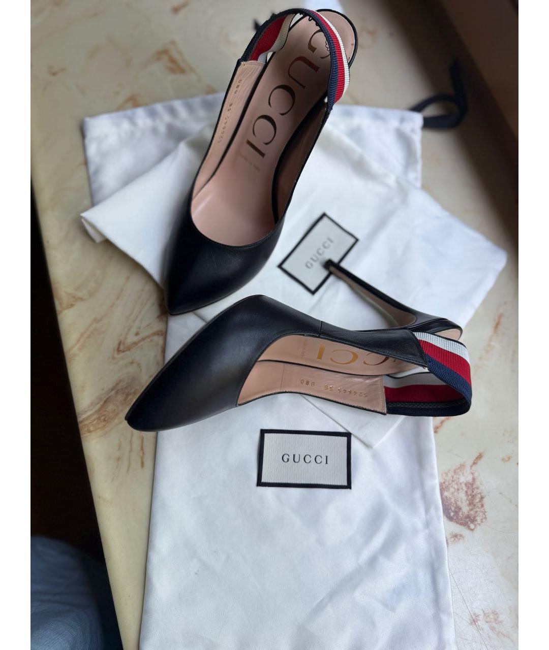 GUCCI Черные кожаные туфли, фото 6
