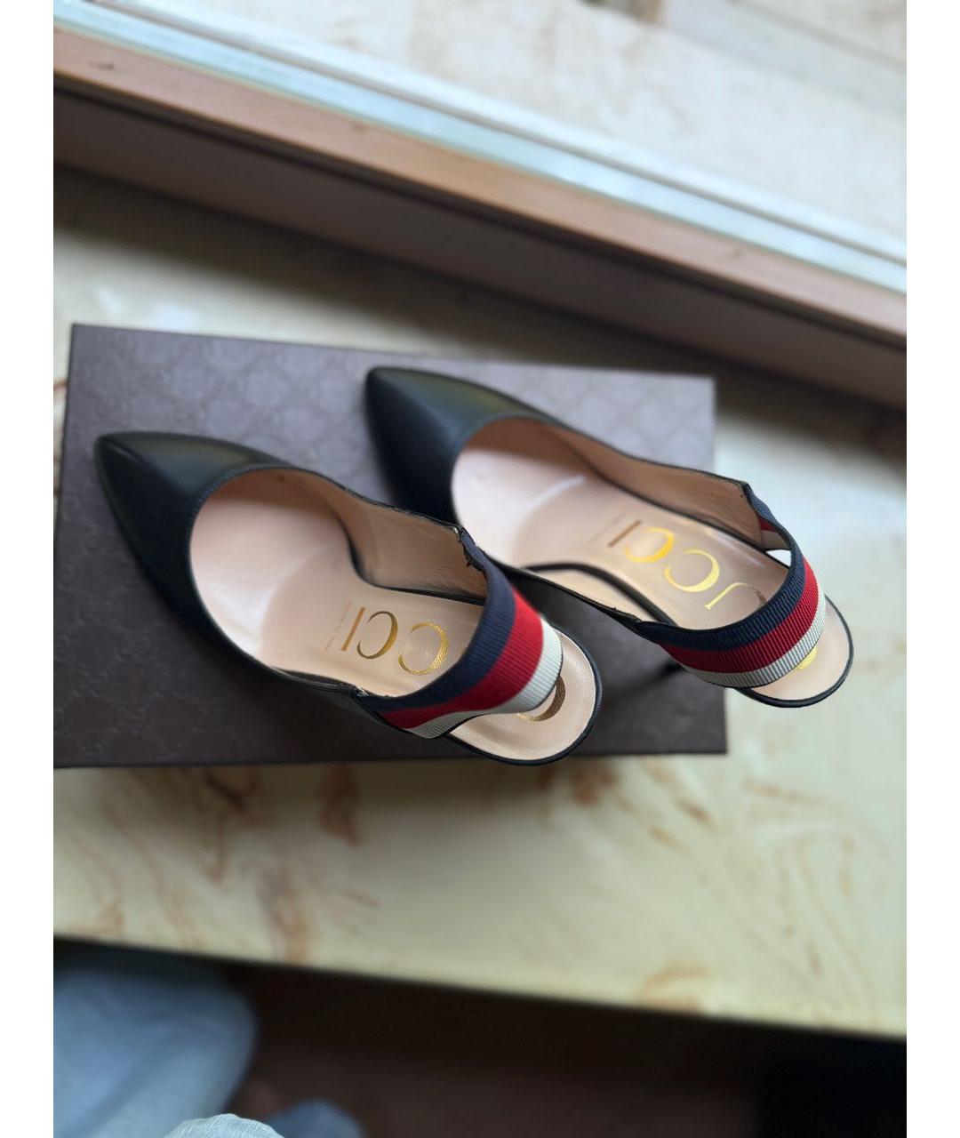 GUCCI Черные кожаные туфли, фото 3