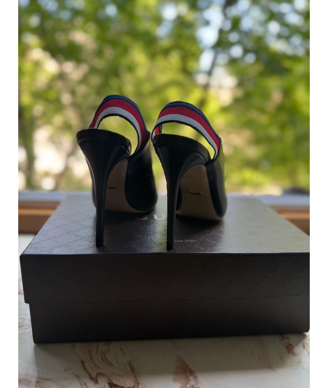 GUCCI Черные кожаные туфли, фото 4