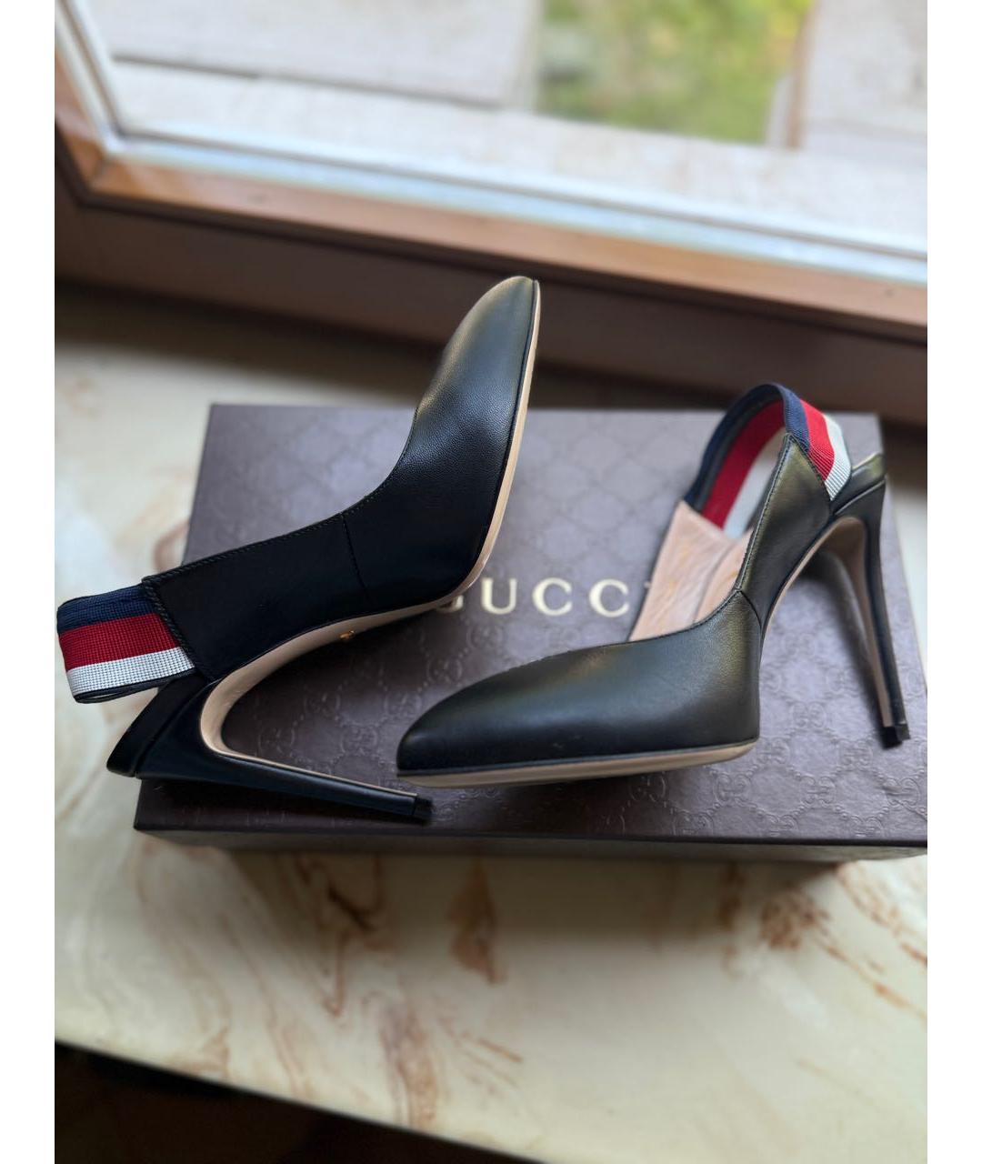 GUCCI Черные кожаные туфли, фото 7