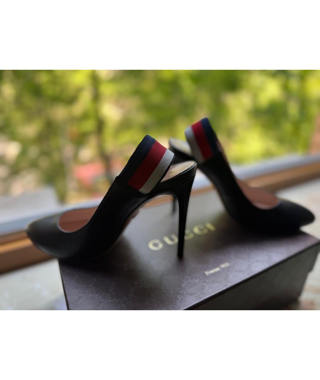 GUCCI Черные кожаные туфли, фото 5