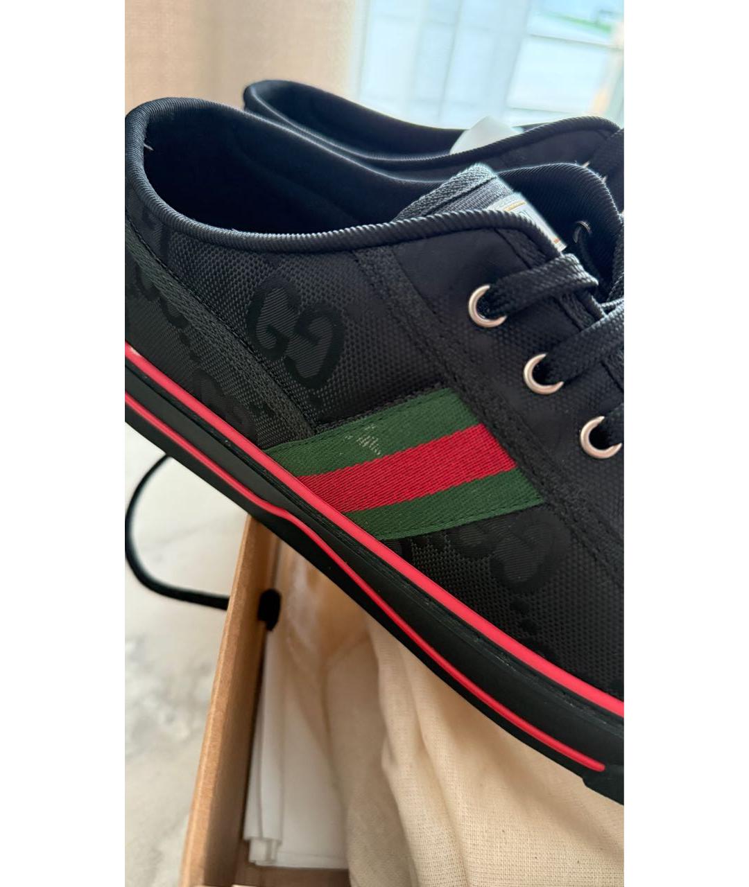 GUCCI Черные текстильные высокие кроссовки / кеды, фото 6