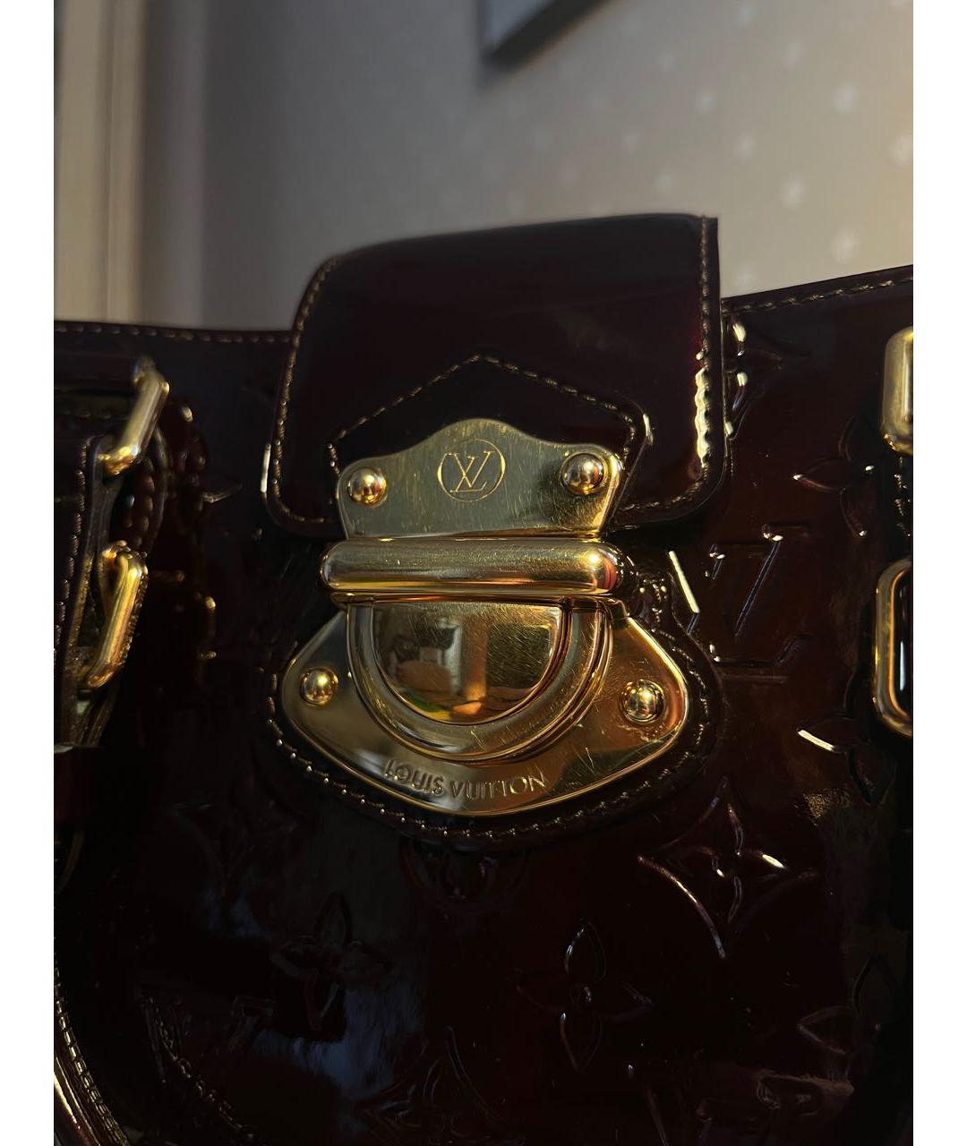 LOUIS VUITTON Бордовая сумка с короткими ручками из лакированной кожи, фото 4