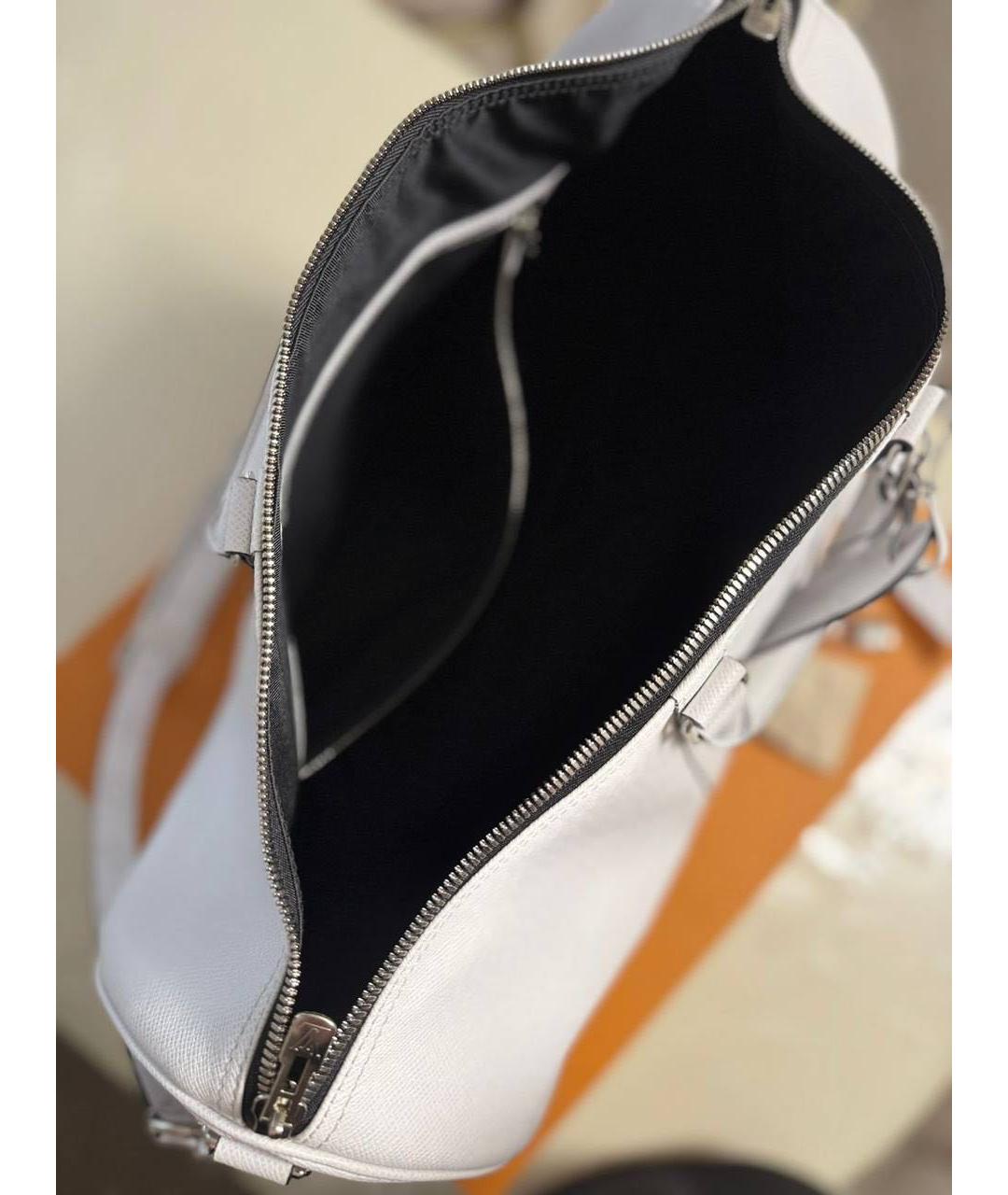 LOUIS VUITTON Белая кожаная дорожная/спортивная сумка, фото 4