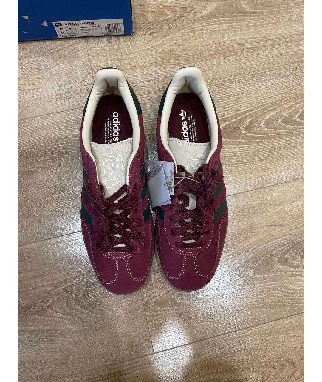 ADIDAS Бордовые замшевые низкие кроссовки / кеды, фото 3