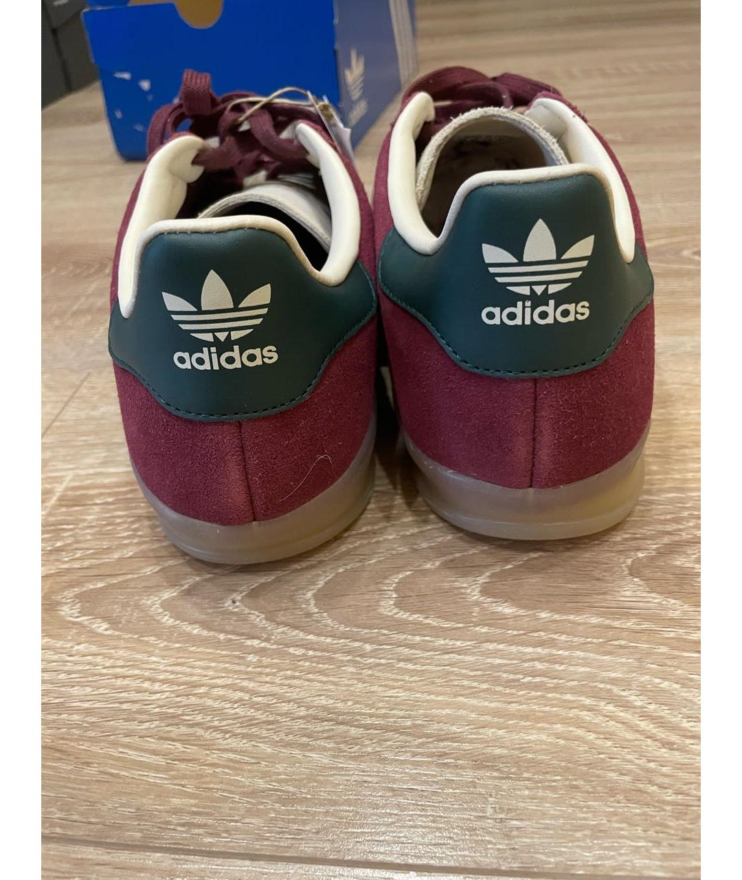 ADIDAS Бордовые замшевые низкие кроссовки / кеды, фото 4