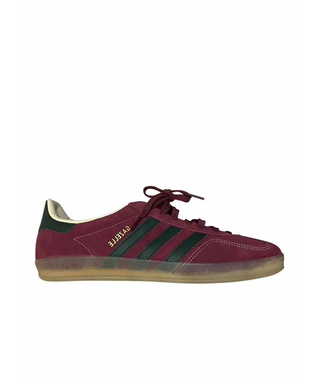 ADIDAS Бордовые замшевые низкие кроссовки / кеды, фото 1