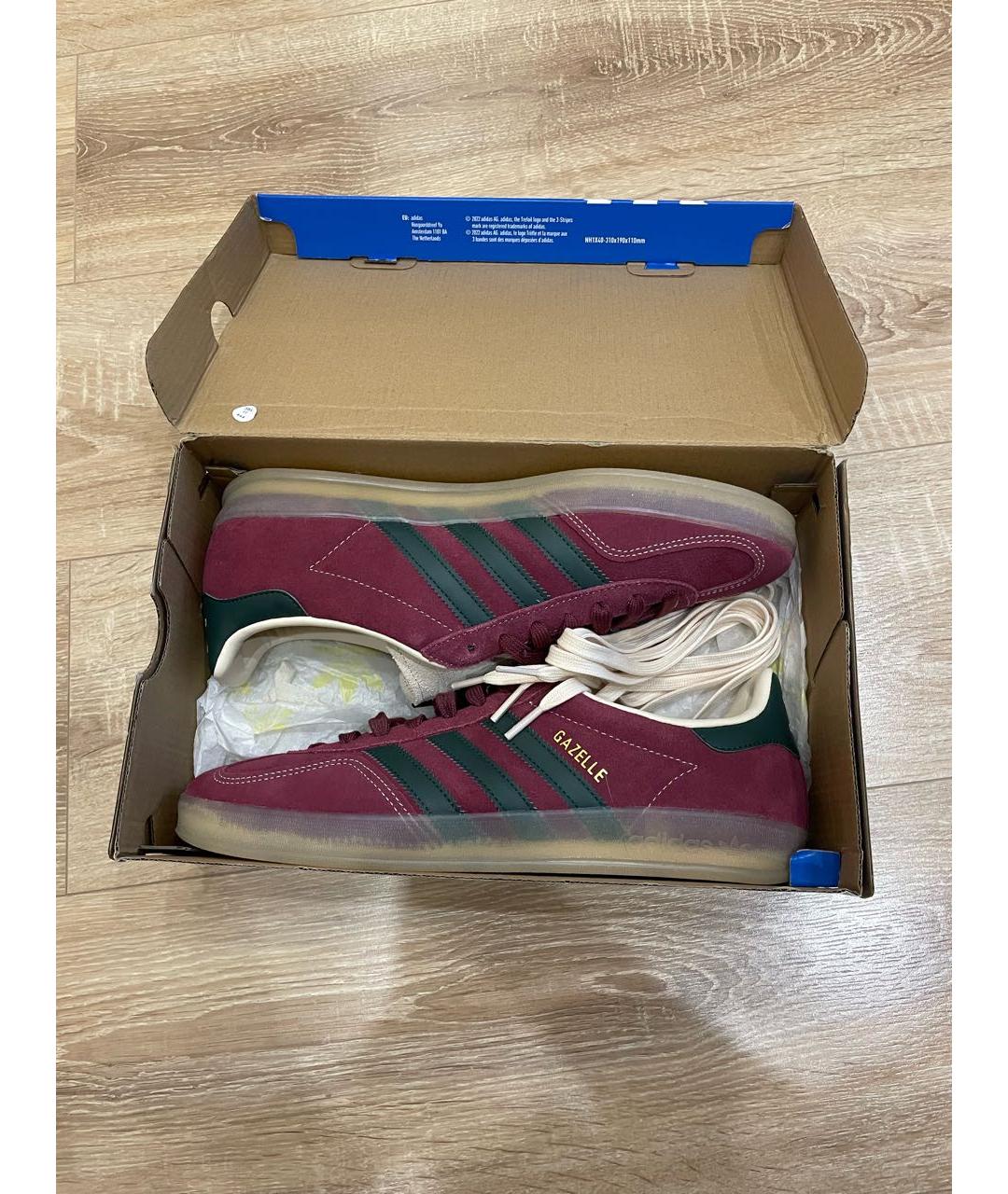 ADIDAS Бордовые замшевые низкие кроссовки / кеды, фото 5