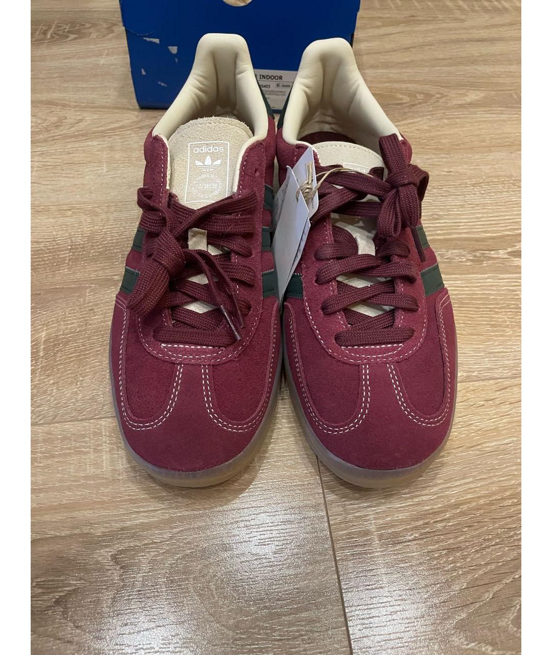 ADIDAS Бордовые замшевые низкие кроссовки / кеды, фото 2