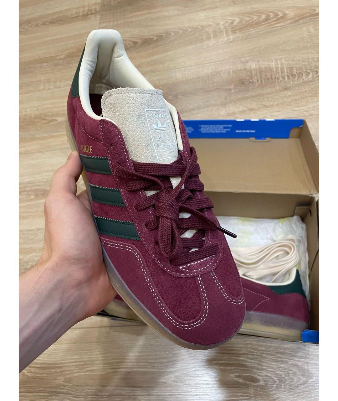 ADIDAS Бордовые замшевые низкие кроссовки / кеды, фото 6