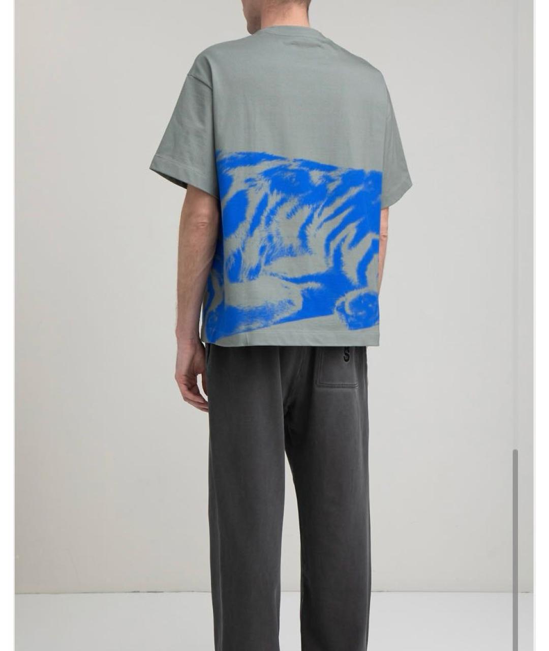 JIL SANDER Синяя хлопковая футболка, фото 6