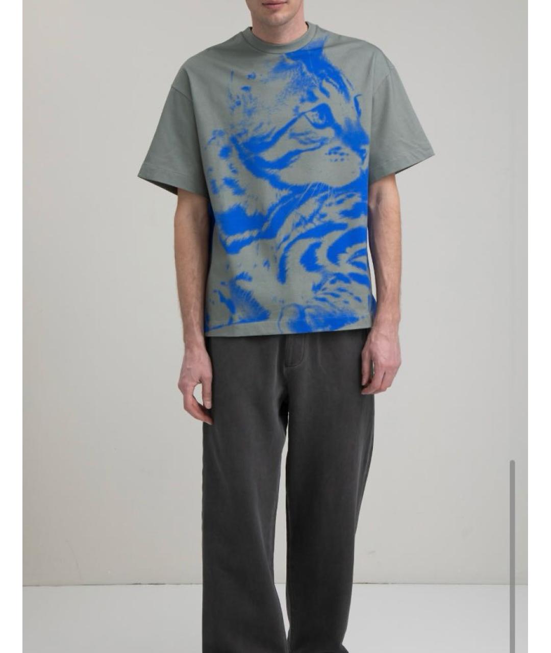 JIL SANDER Синяя хлопковая футболка, фото 5