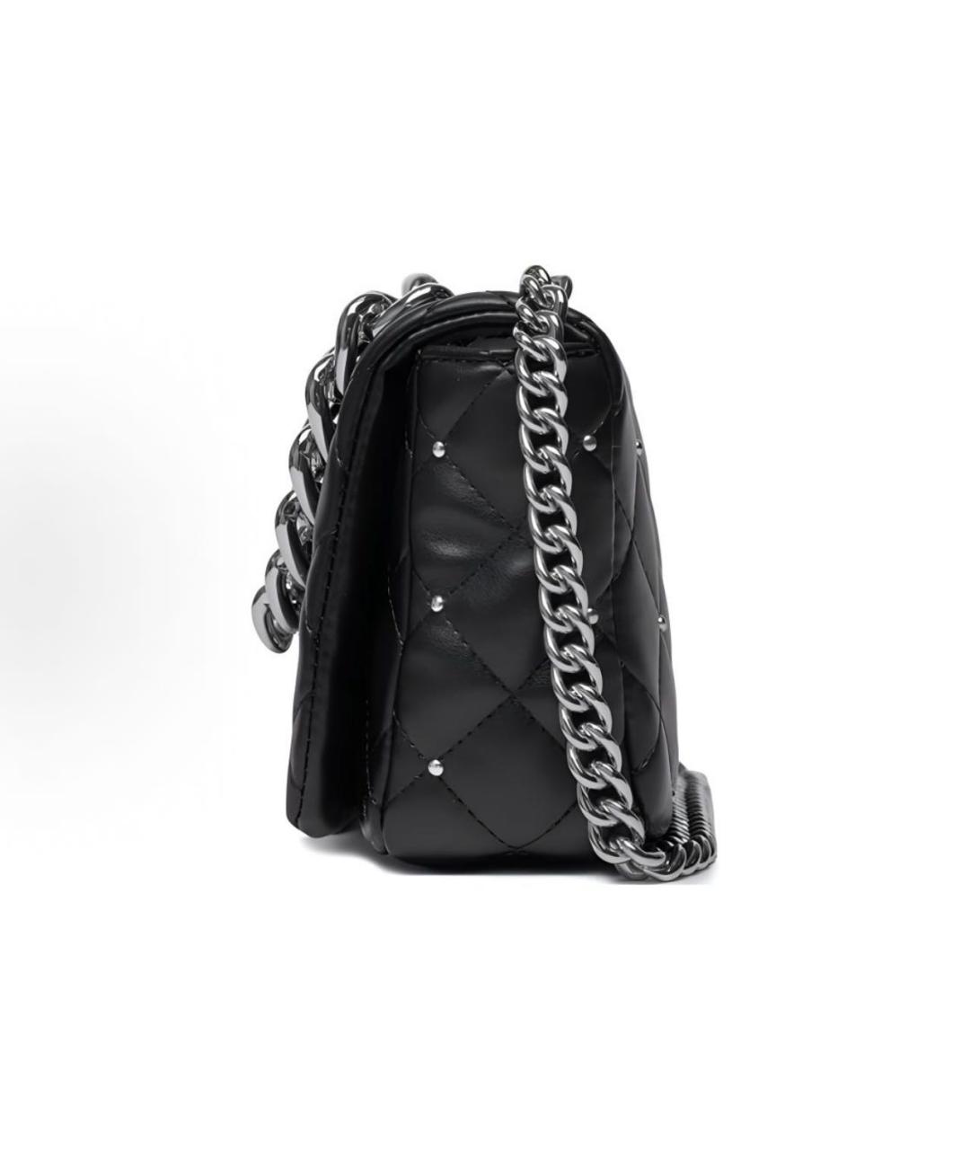 VERSACE JEANS COUTURE Черная кожаная сумка через плечо, фото 4