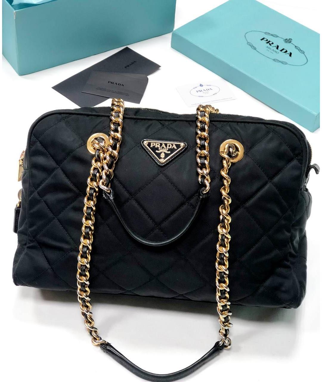 PRADA Черная тканевая сумка через плечо, фото 4
